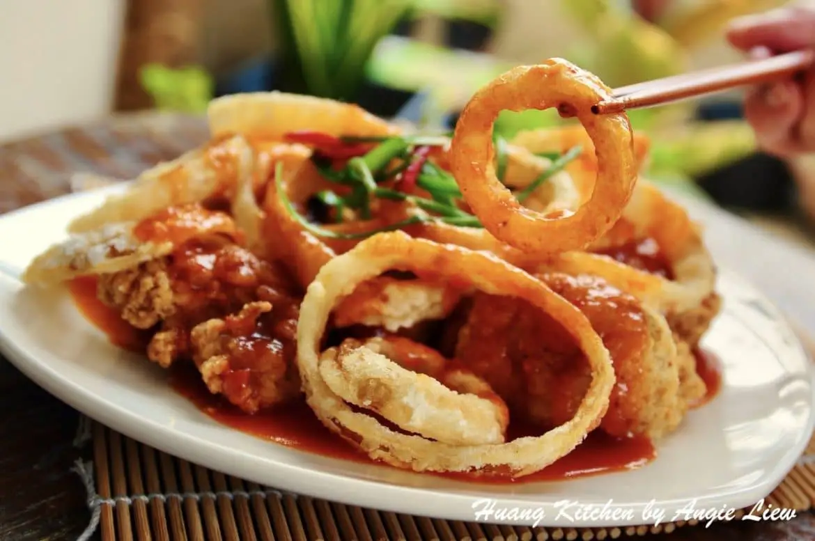 Deep Fried Onion Ring Chicken