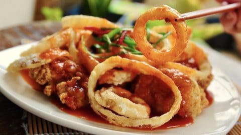 Deep Fried Onion Ring Chicken