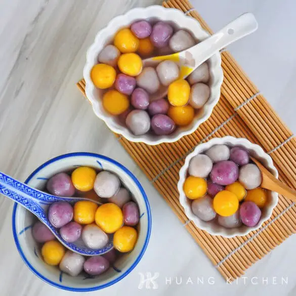 Taro, Purple Sweet Potato and Pumpkin Glutinous Rice Balls