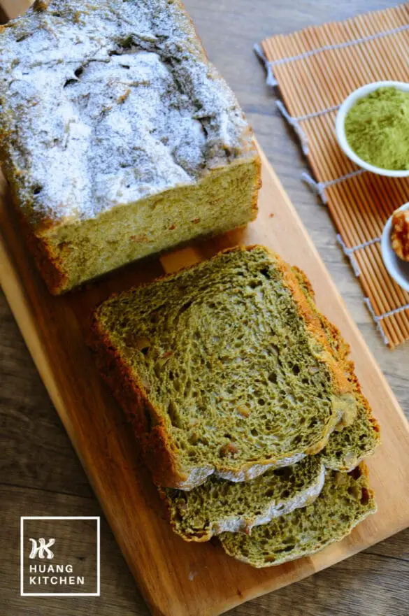 Matcha Green Tea Milk Bread (Bread Machine) 抹茶牛奶面包(面包机) - Huang Kitchen