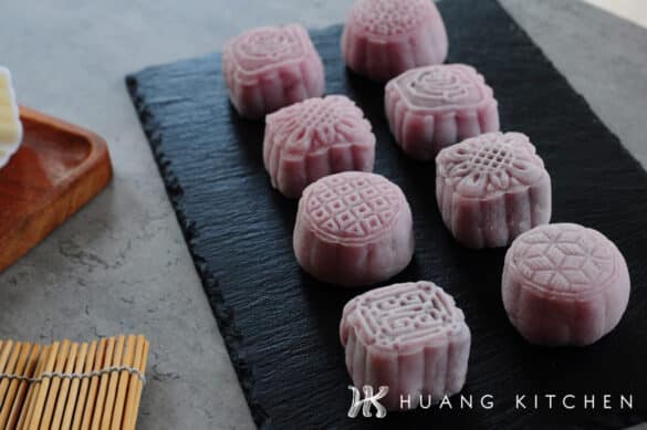 Yam Paste Snow Skin Mooncakes Recipe 芋泥冰皮月饼 | Huang Kitchen