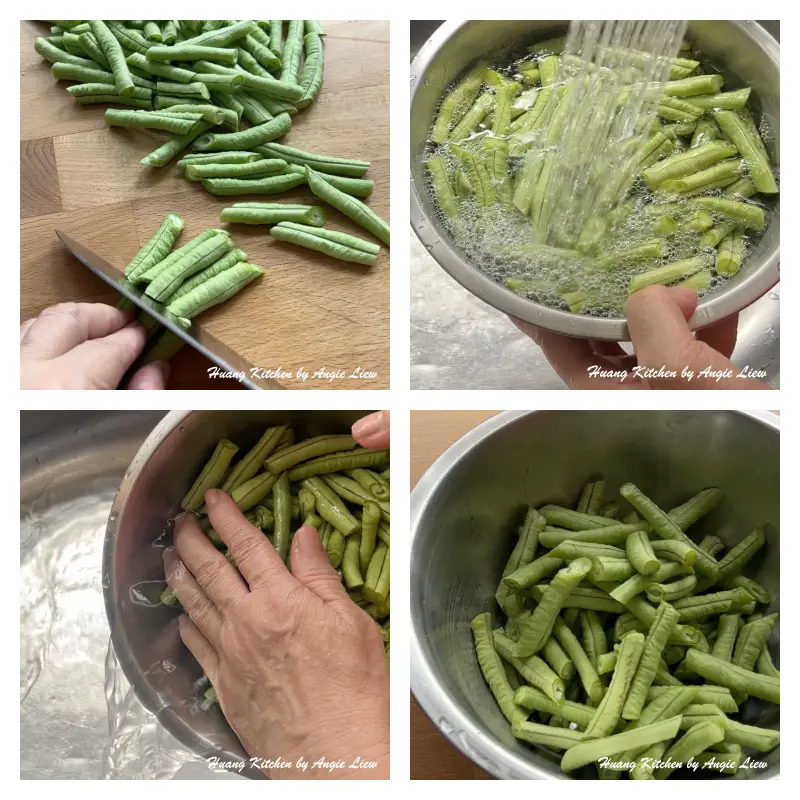 Cut and rinse long bean before use.