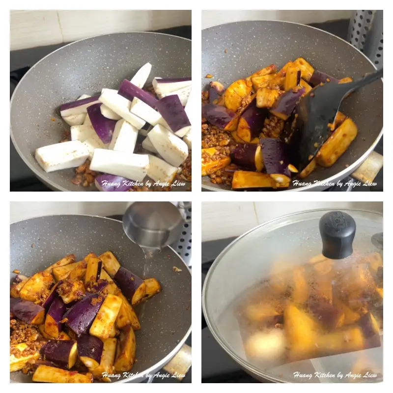 Fry eggplant.