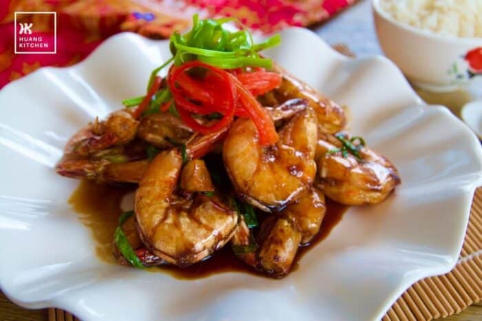 fried prawn with soy sauce Chinese recipe