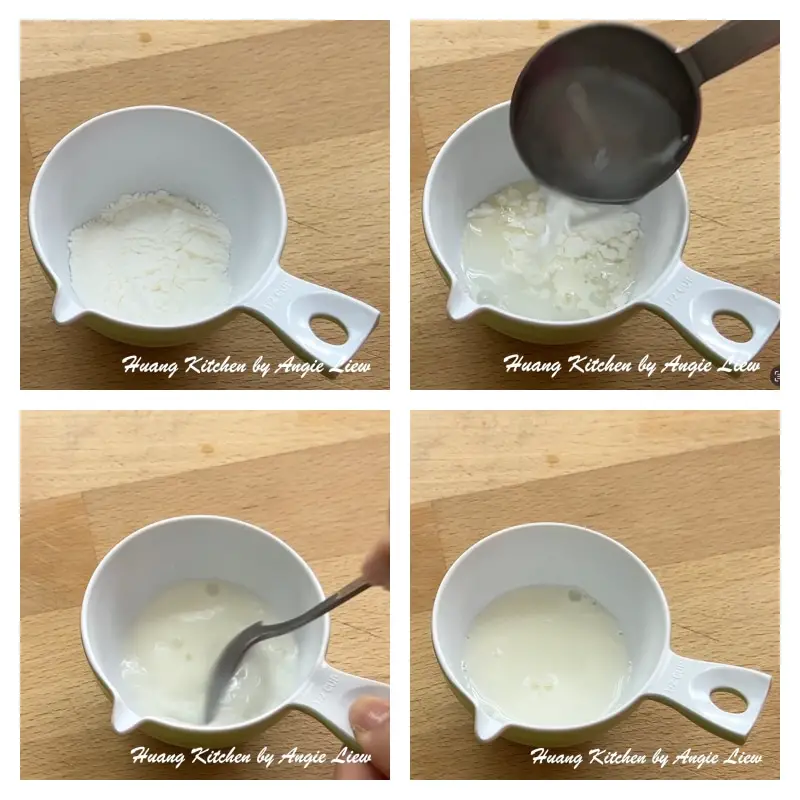 Make cornstarch slurry.