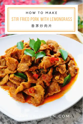 Stir Fried Pork With Lemongrass Recipe 香茅炒肉片食谱 Pinterest cover