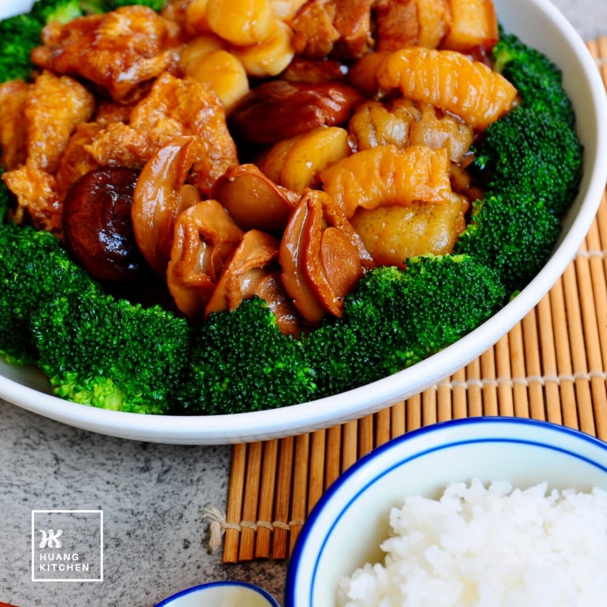 Braised Abalone, Sea Cucumber, Fish Maw, Dried Scallops and Dried Shiitake Mushrooms