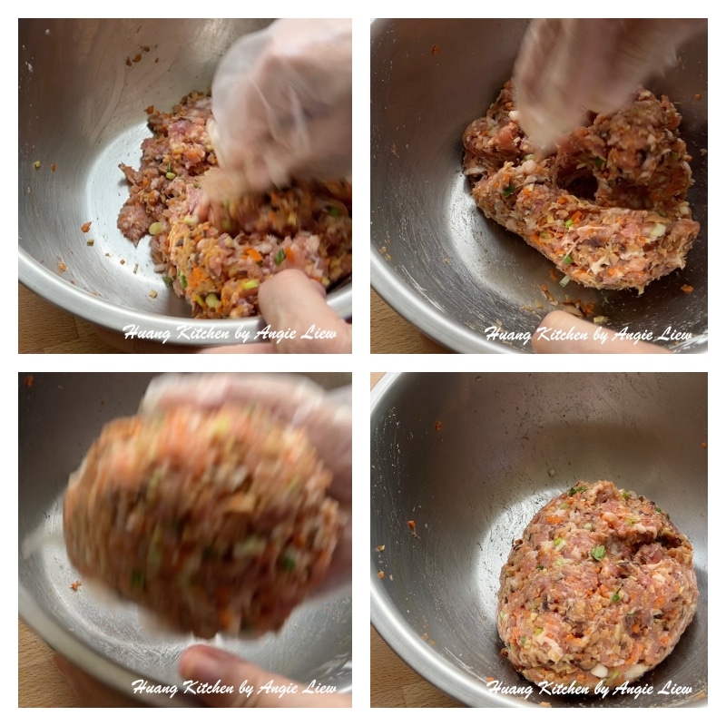 Making meat patty.