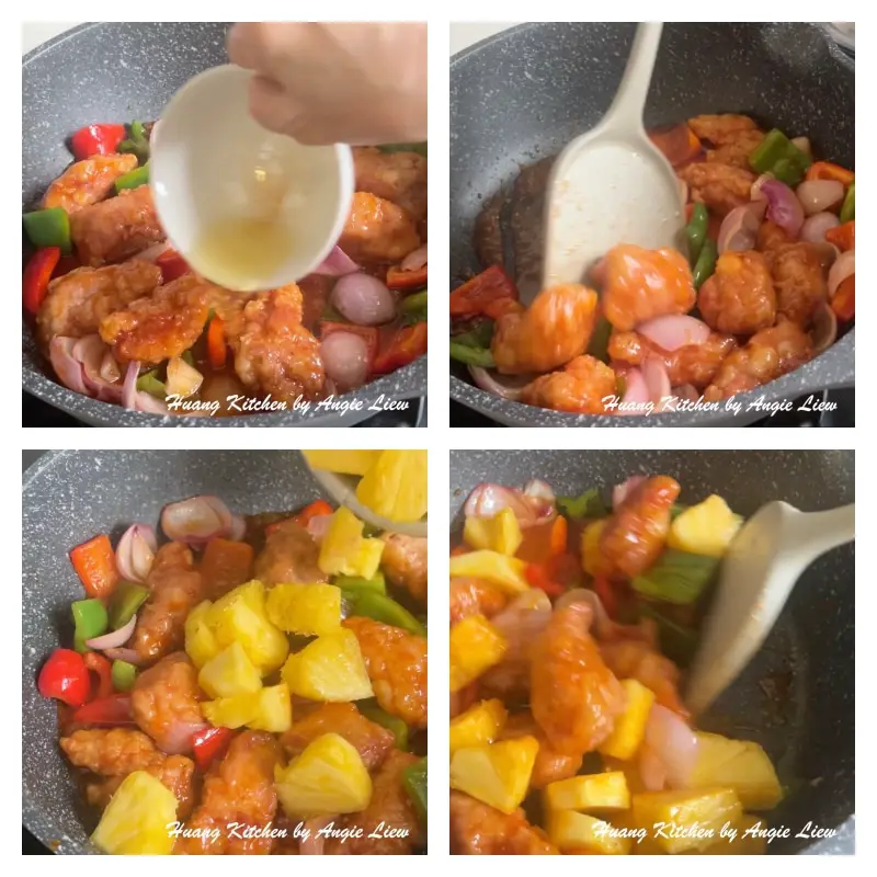 Cook sweet and sour pineapple pork ribs.