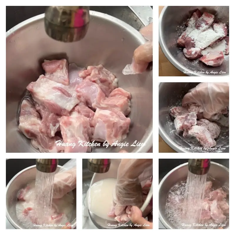 Wash and clean pork ribs.